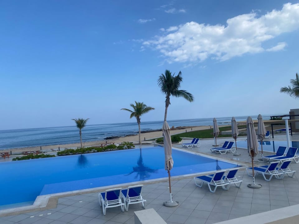 Day, Natural landscape, Beach, Pool view, Sea view, Swimming pool, sunbed