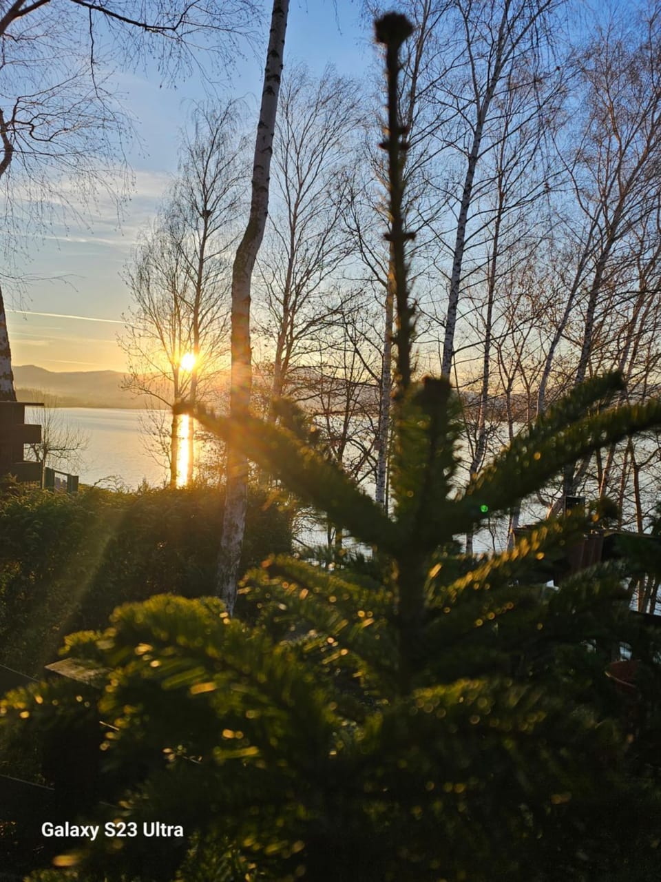 Property building, Lake view, Sunset