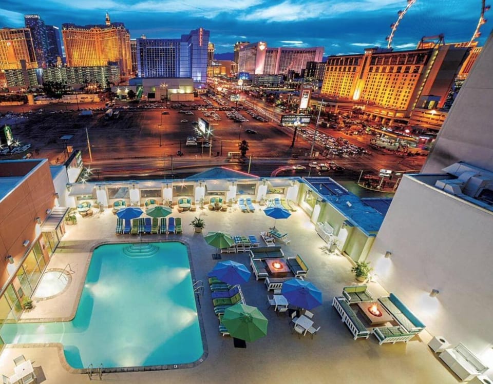 Night, Bird's eye view, Pool view, Swimming pool