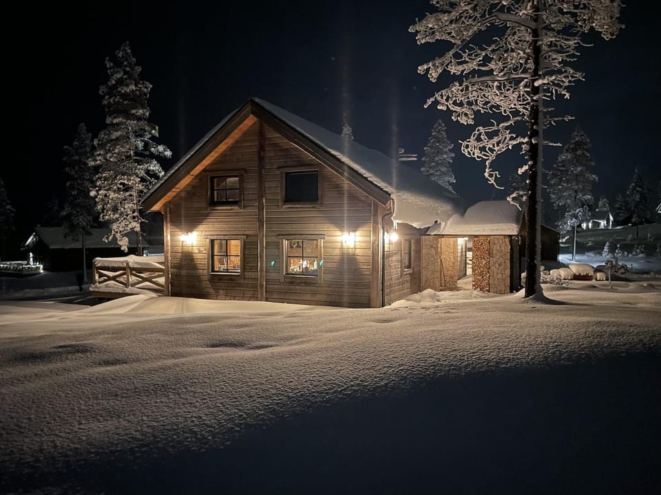 Property building, Night, Natural landscape, Winter