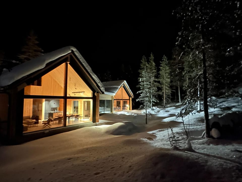 Property building, Off site, Night, Winter