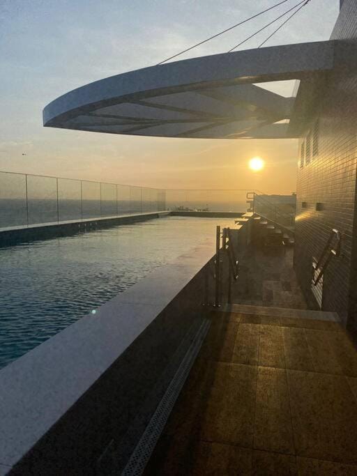 Swimming pool, Sunset