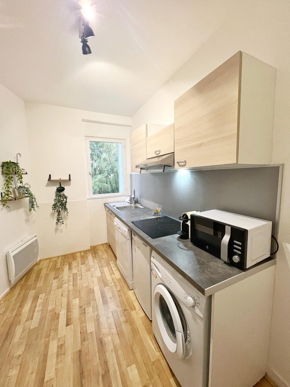 Kitchen or kitchenette, dishwasher, minibar, stove, washing machine