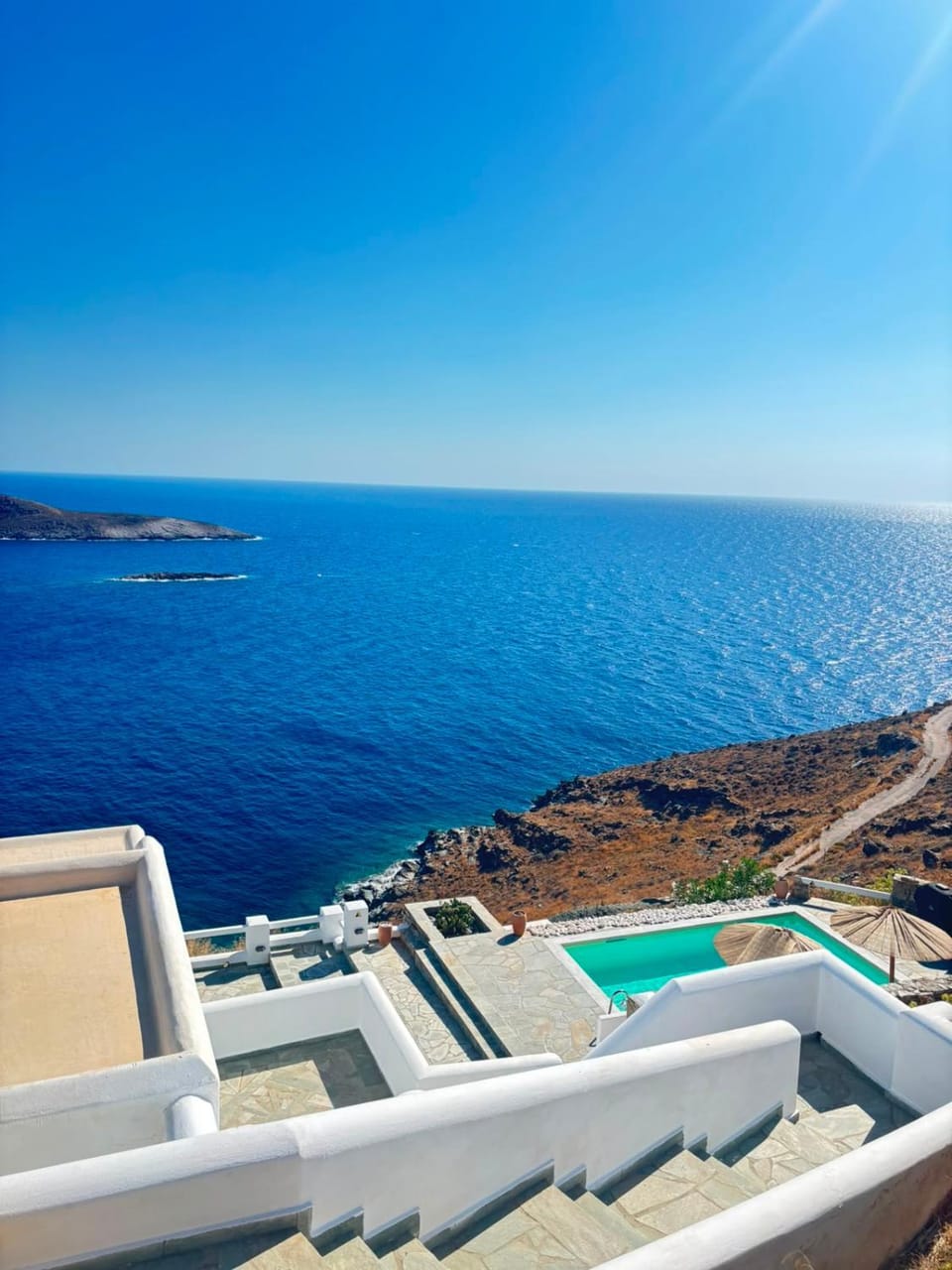 Day, Natural landscape, View (from property/room), Balcony/Terrace, Pool view, Sea view, Swimming pool, sunbed