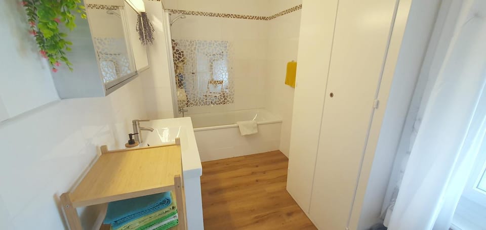 Shower, Bathroom, Decorative detail, Bath, hair dryier, towels