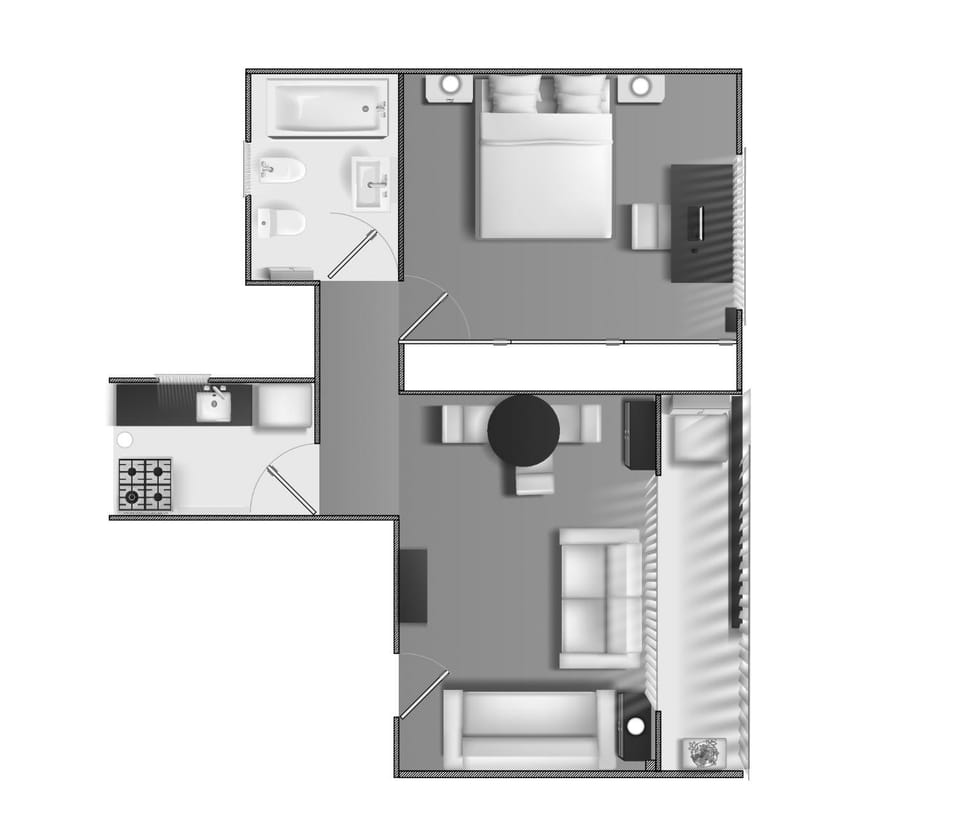 Bird's eye view, Floor plan