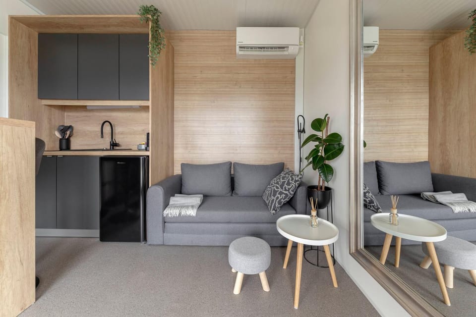 Living room, Seating area, kitchen, air conditioner