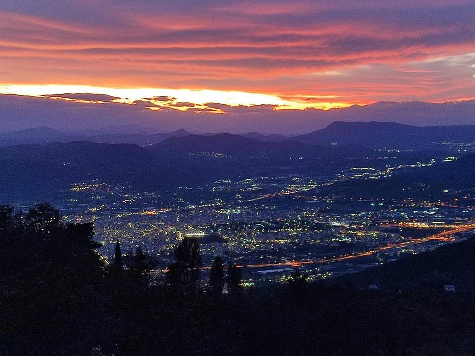 Natural landscape, City view, Mountain view, Sunset