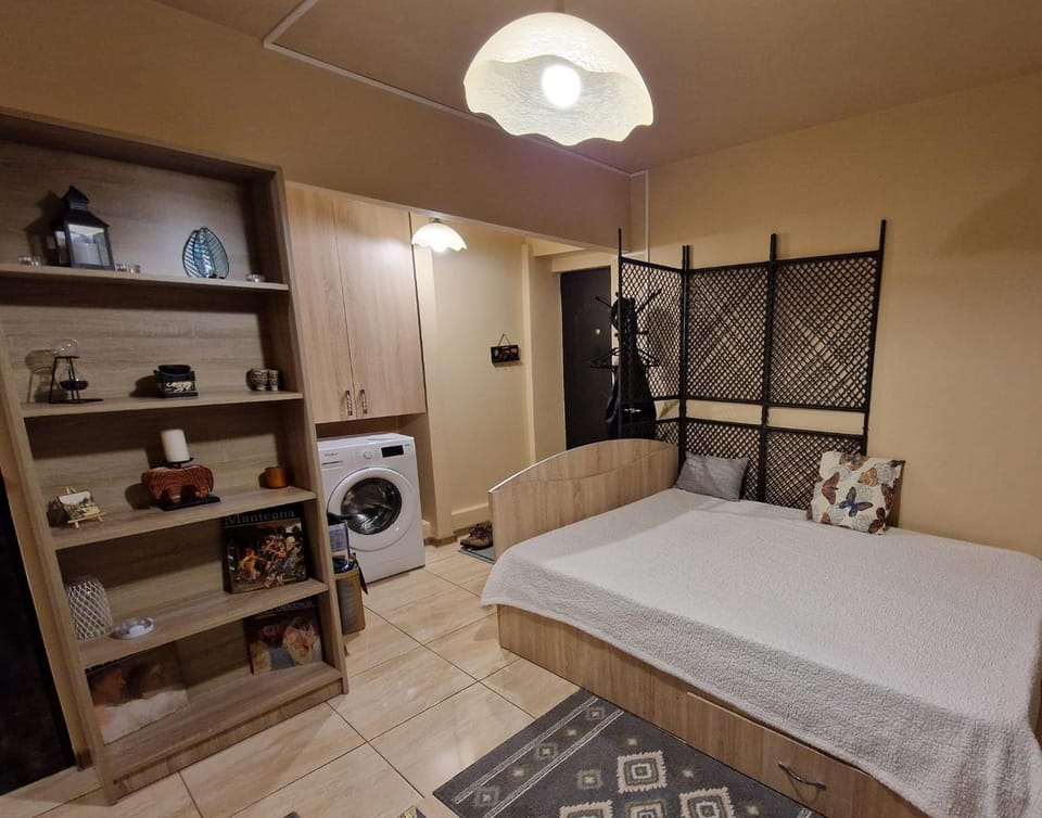 Bed, Decorative detail, Bedroom, washing machine