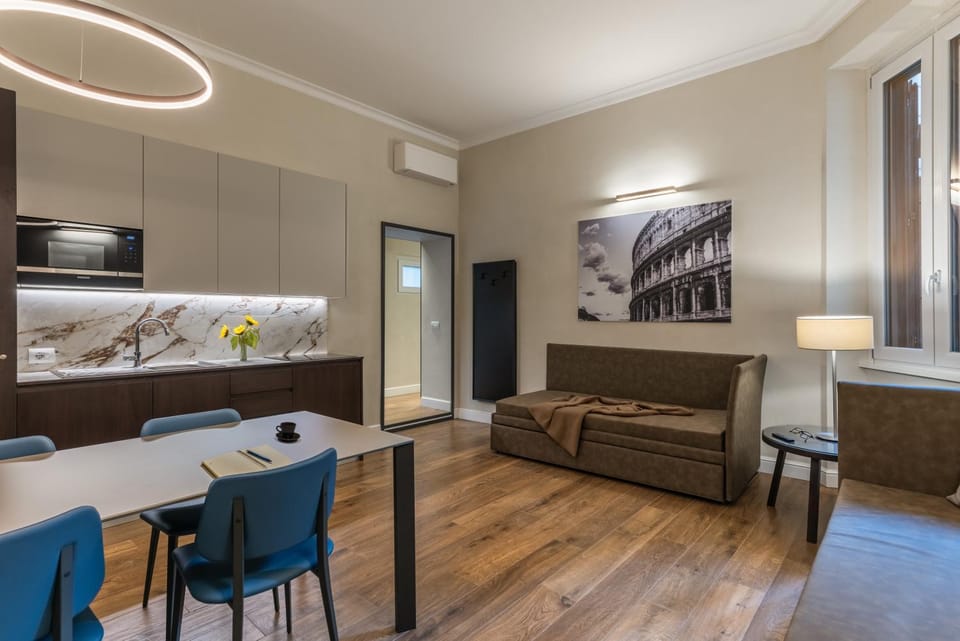 Living room, kitchen