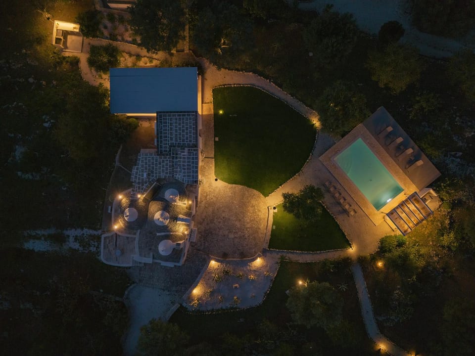 Night, Bird's eye view, Pool view, Swimming pool