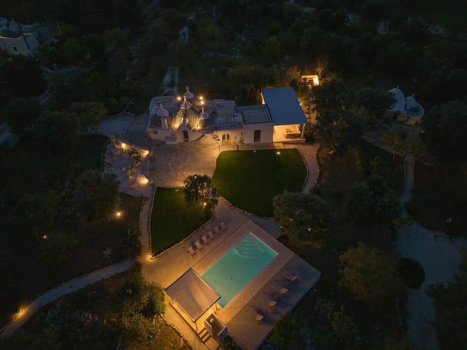 Night, Bird's eye view, Pool view, Swimming pool