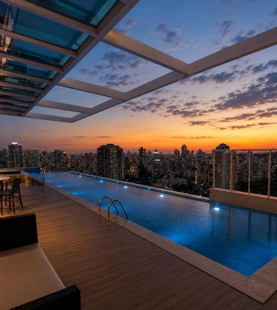 Swimming pool, Sunset