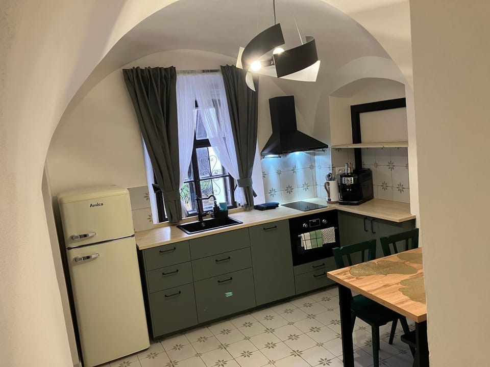 Kitchen or kitchenette, Dining area, minibar, pet friendly, stove, toaster