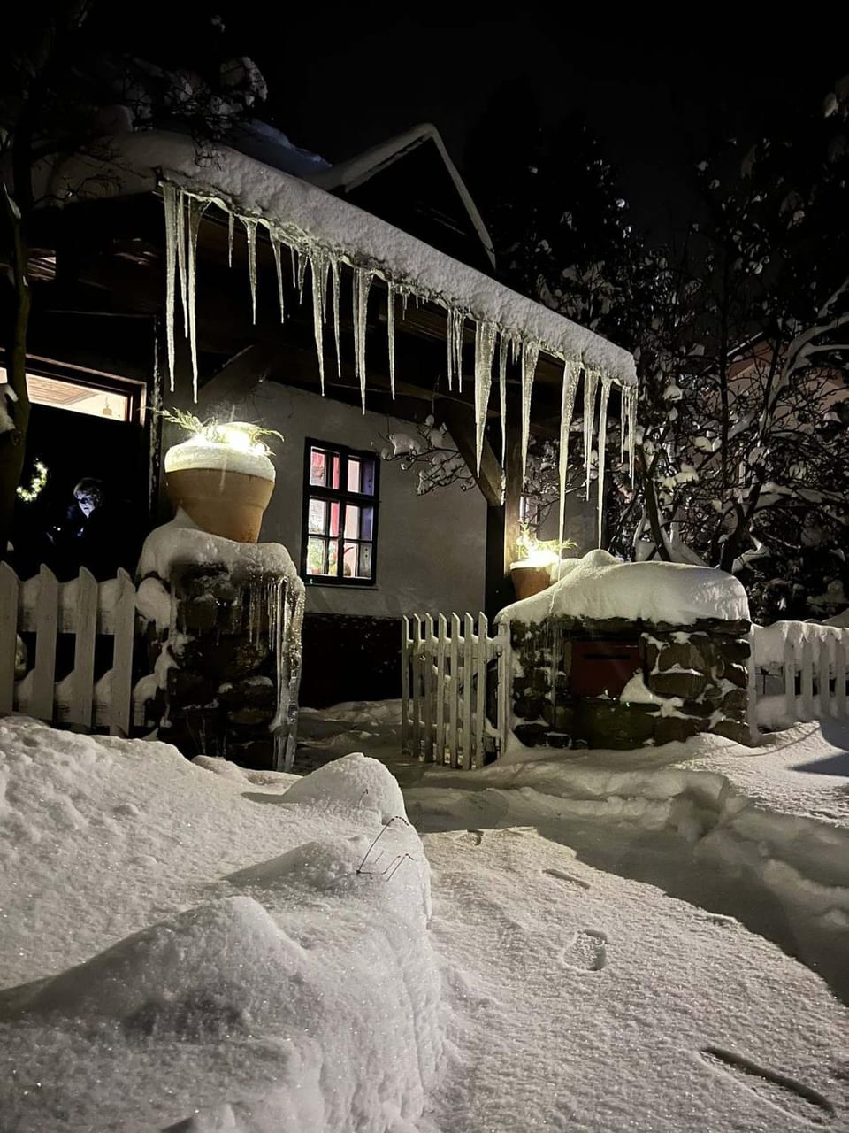 Property building, Night, Winter