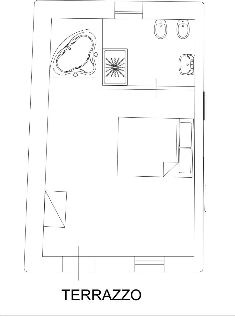 Photo of the whole room, Floor plan