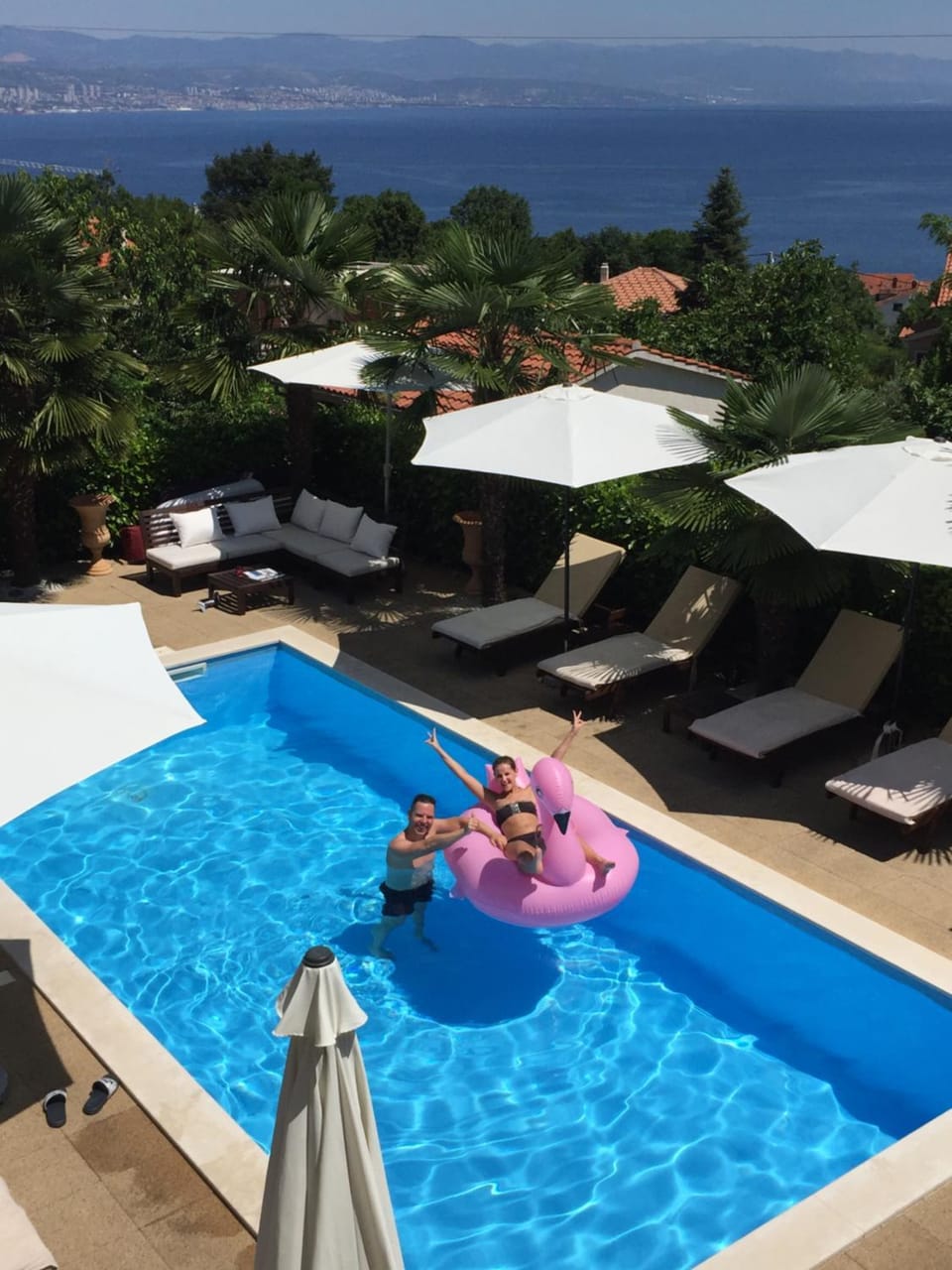 Pool view, Sea view, Swimming pool, sunbed