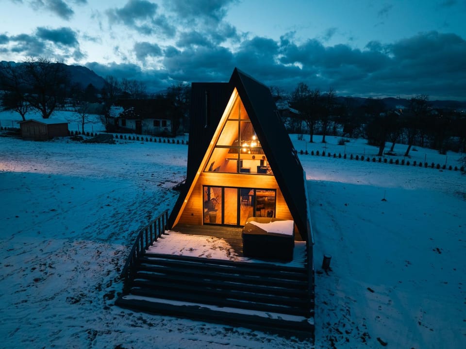 Property building, Night, Natural landscape, Winter