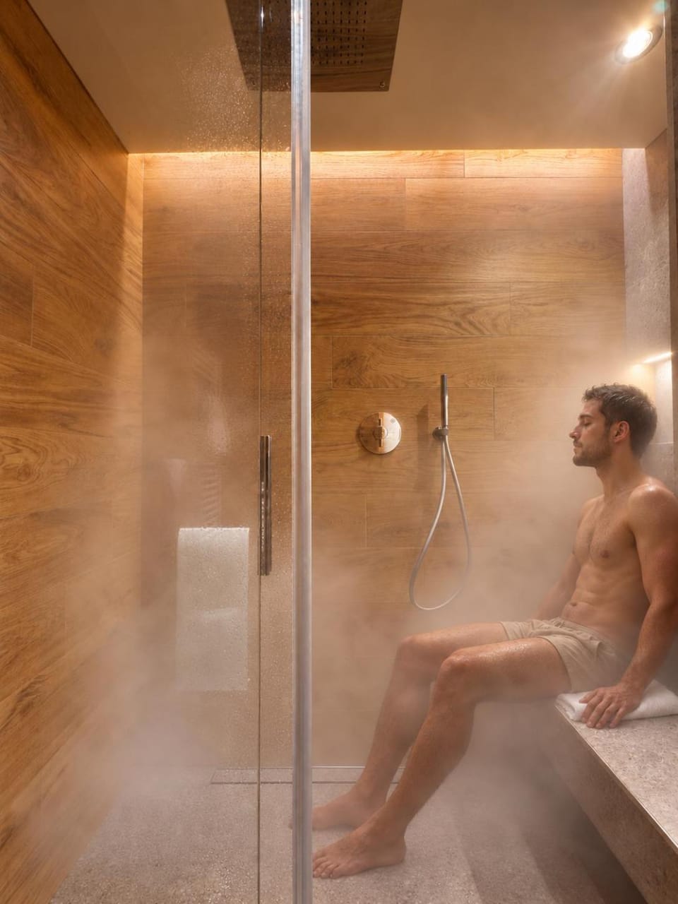 Shower, People, Steam room, Bathroom, Guests