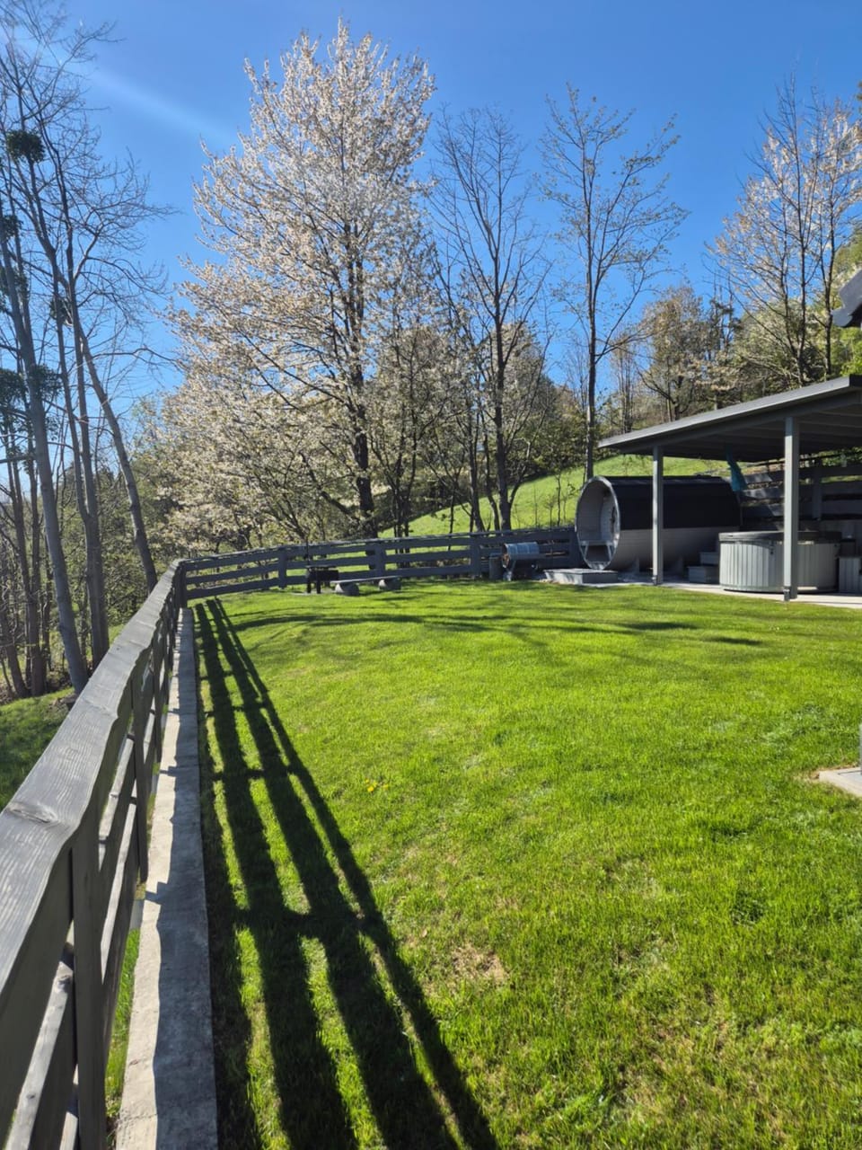 Natural landscape, Garden, Sauna, Garden view