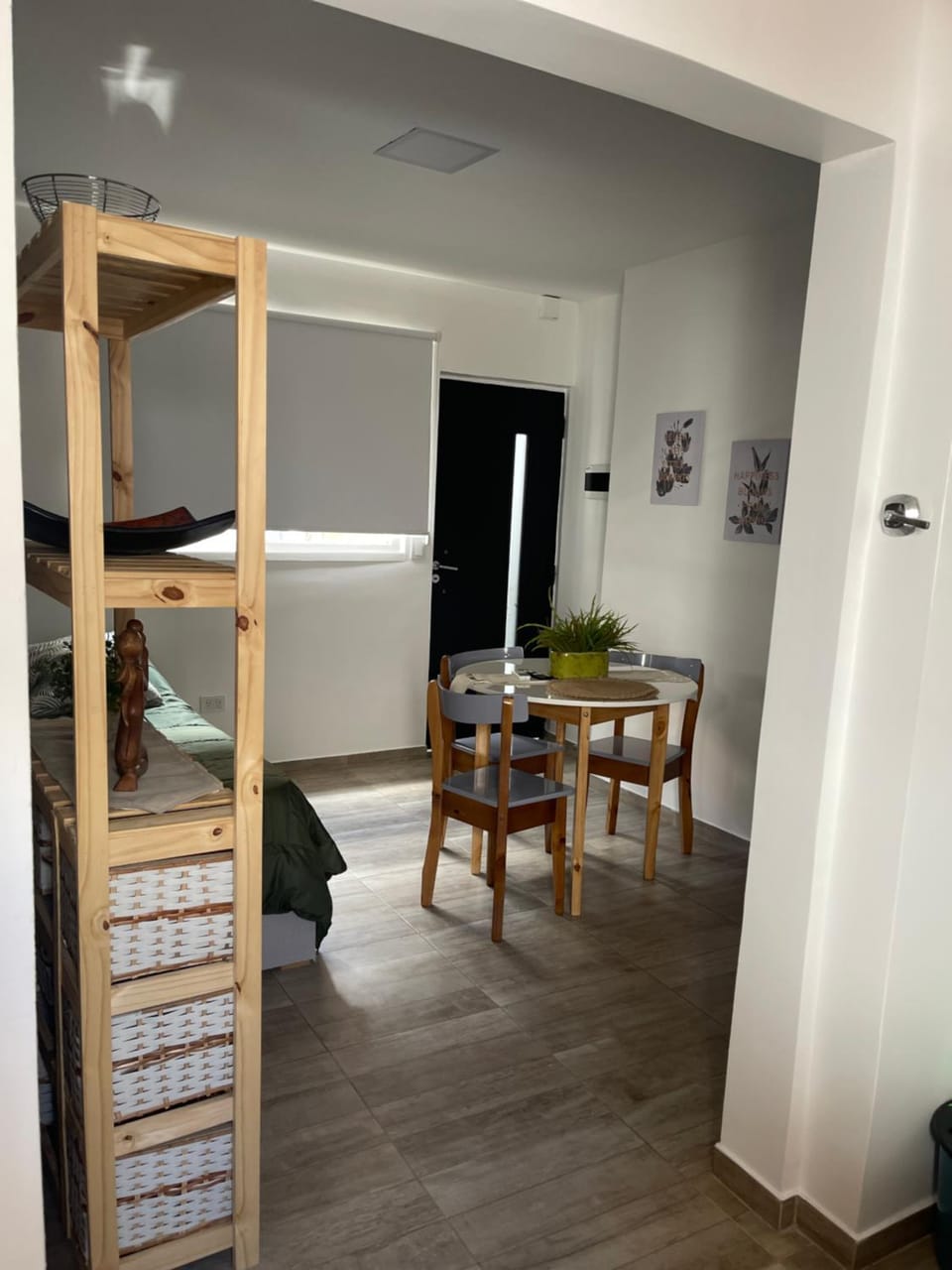 Bed, Living room, Dining area