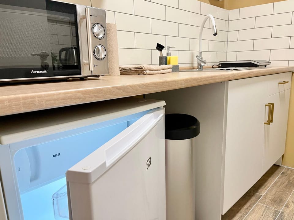 Kitchen or kitchenette, minibar