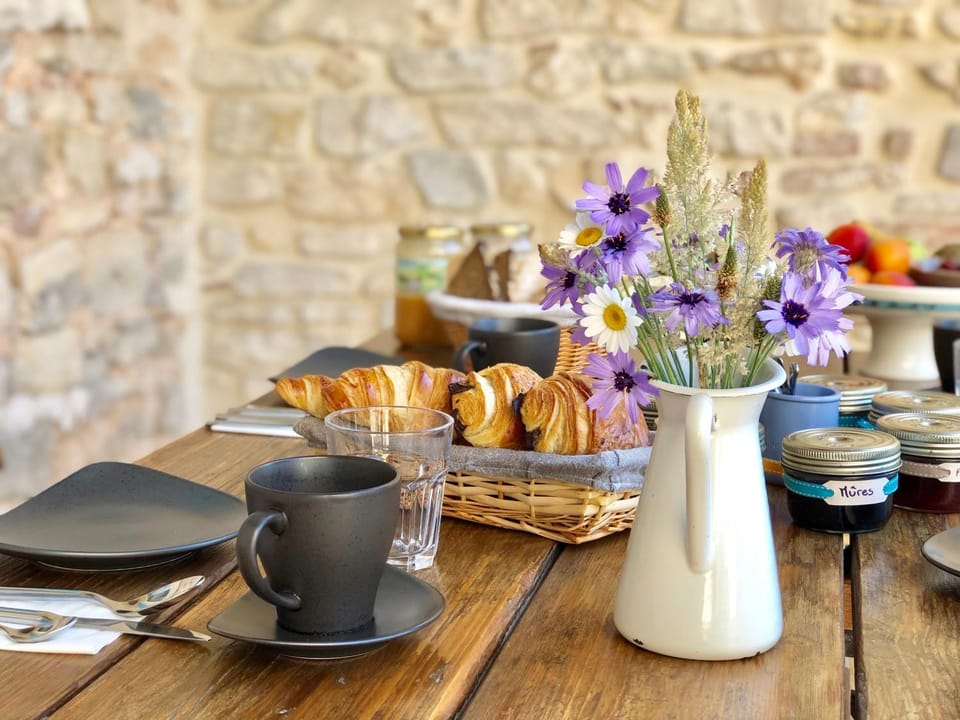 Food close-up, Balcony/Terrace, Continental breakfast