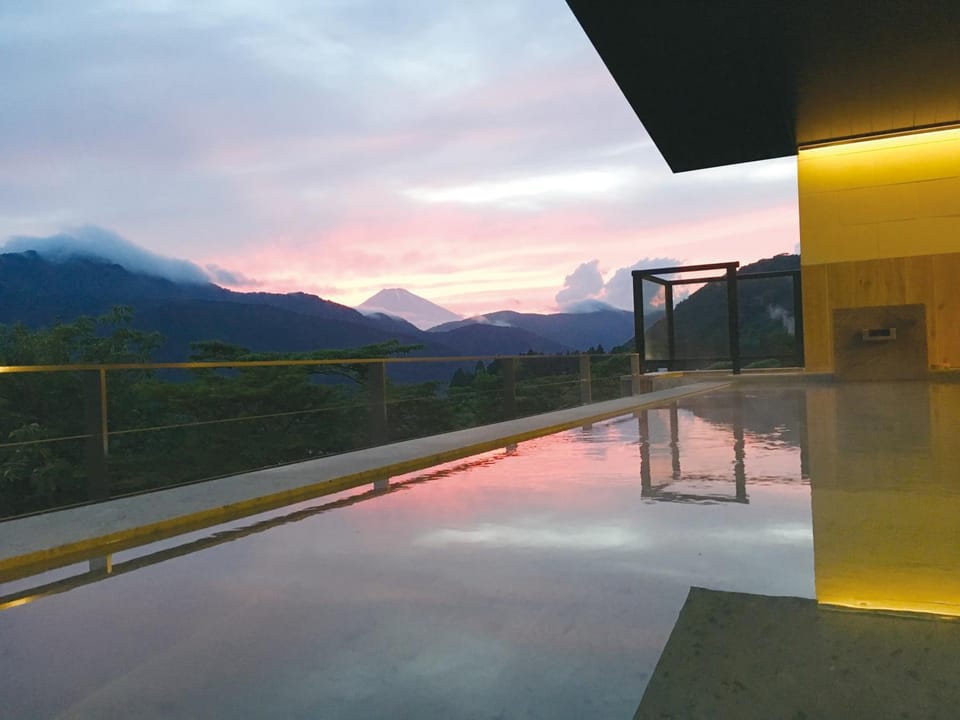 Hot Spring Bath, Mountain view, Sunset, Open Air Bath