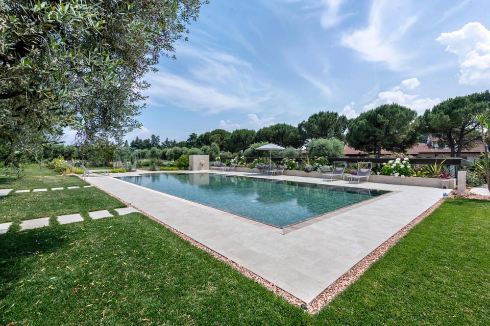 Property building, Living room, Swimming pool