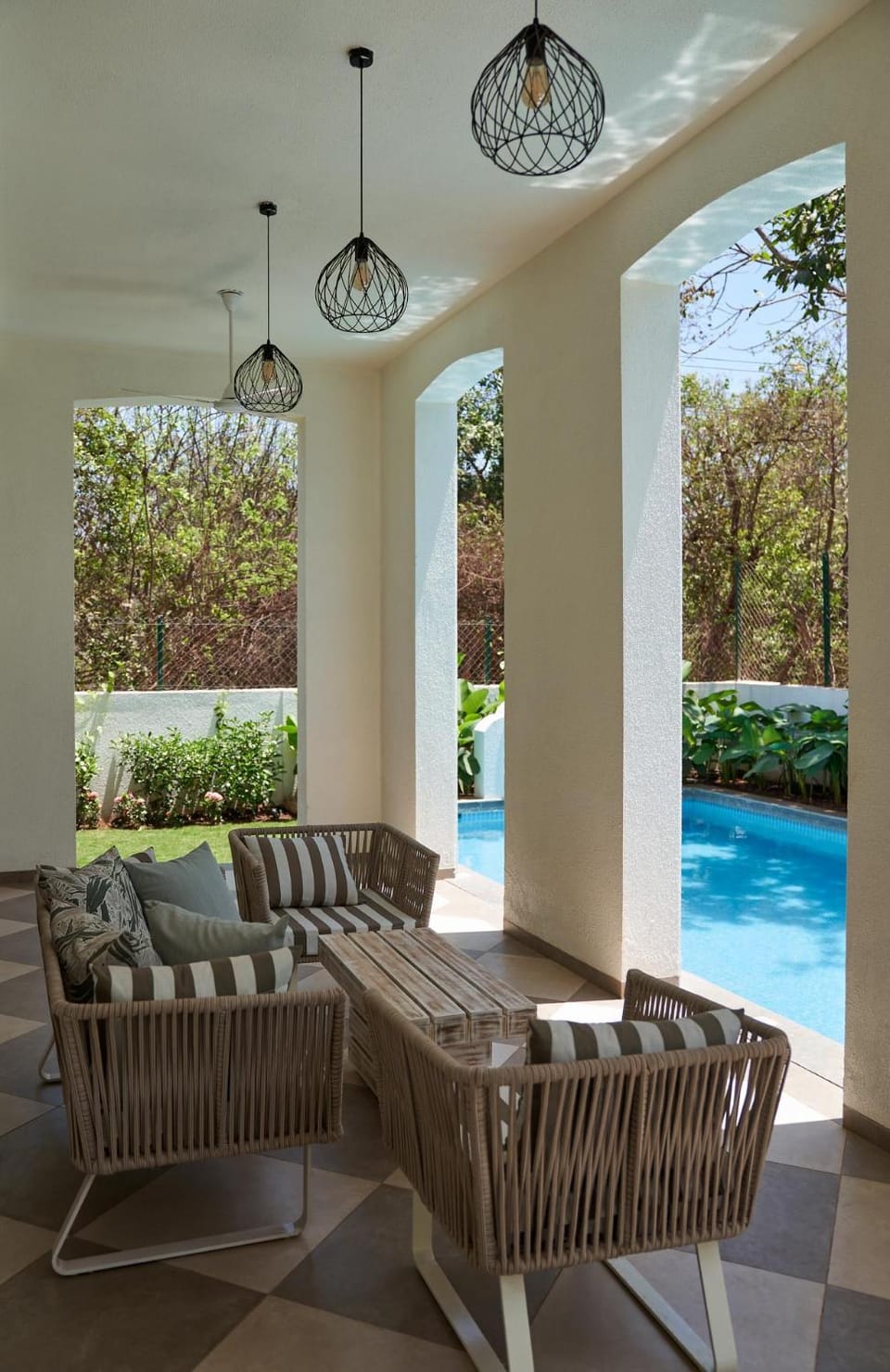 Patio, Seating area, Pool view, Swimming pool