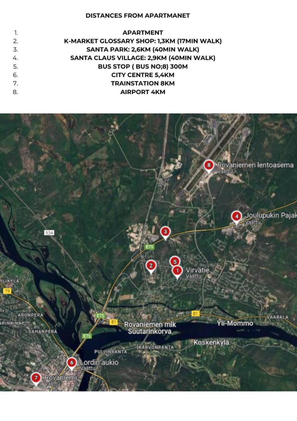 2 bedroom apartment near by Santa Claus village Apartment in Rovaniemi