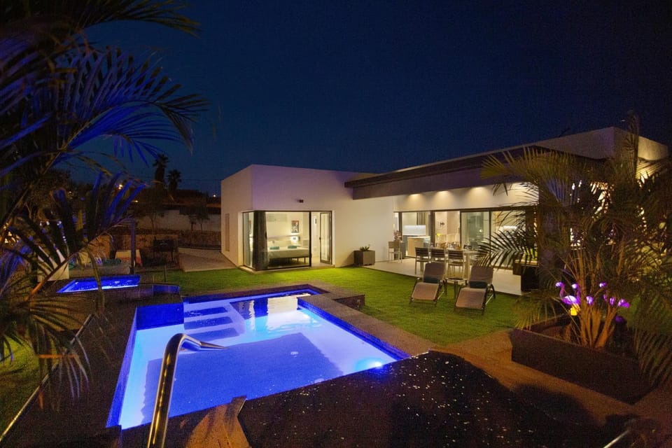 Property building, Living room, Swimming pool