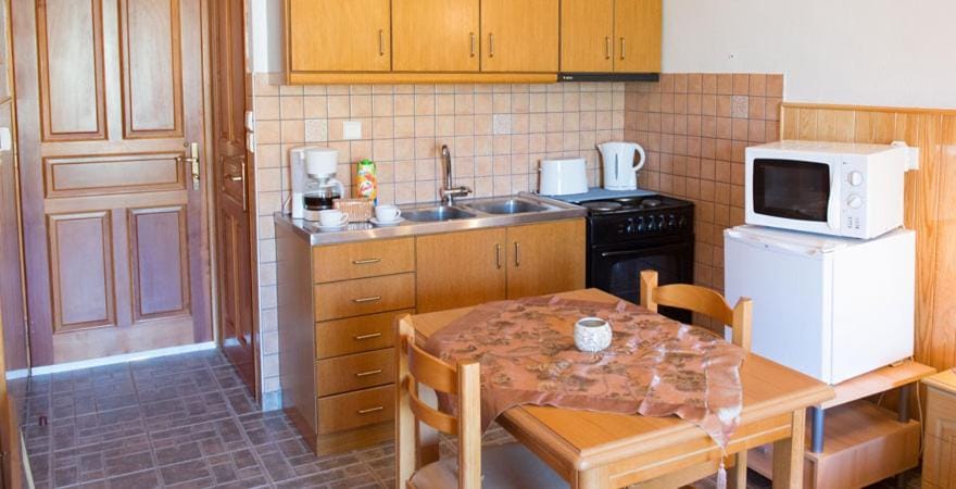 Kitchen or kitchenette, Dining area, oven, toaster