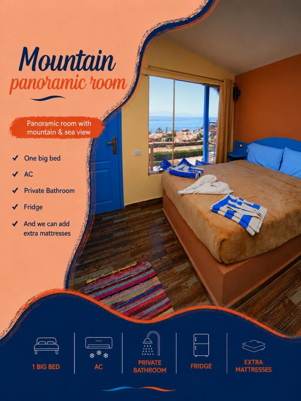Bed, Natural landscape, Photo of the whole room, Bedroom