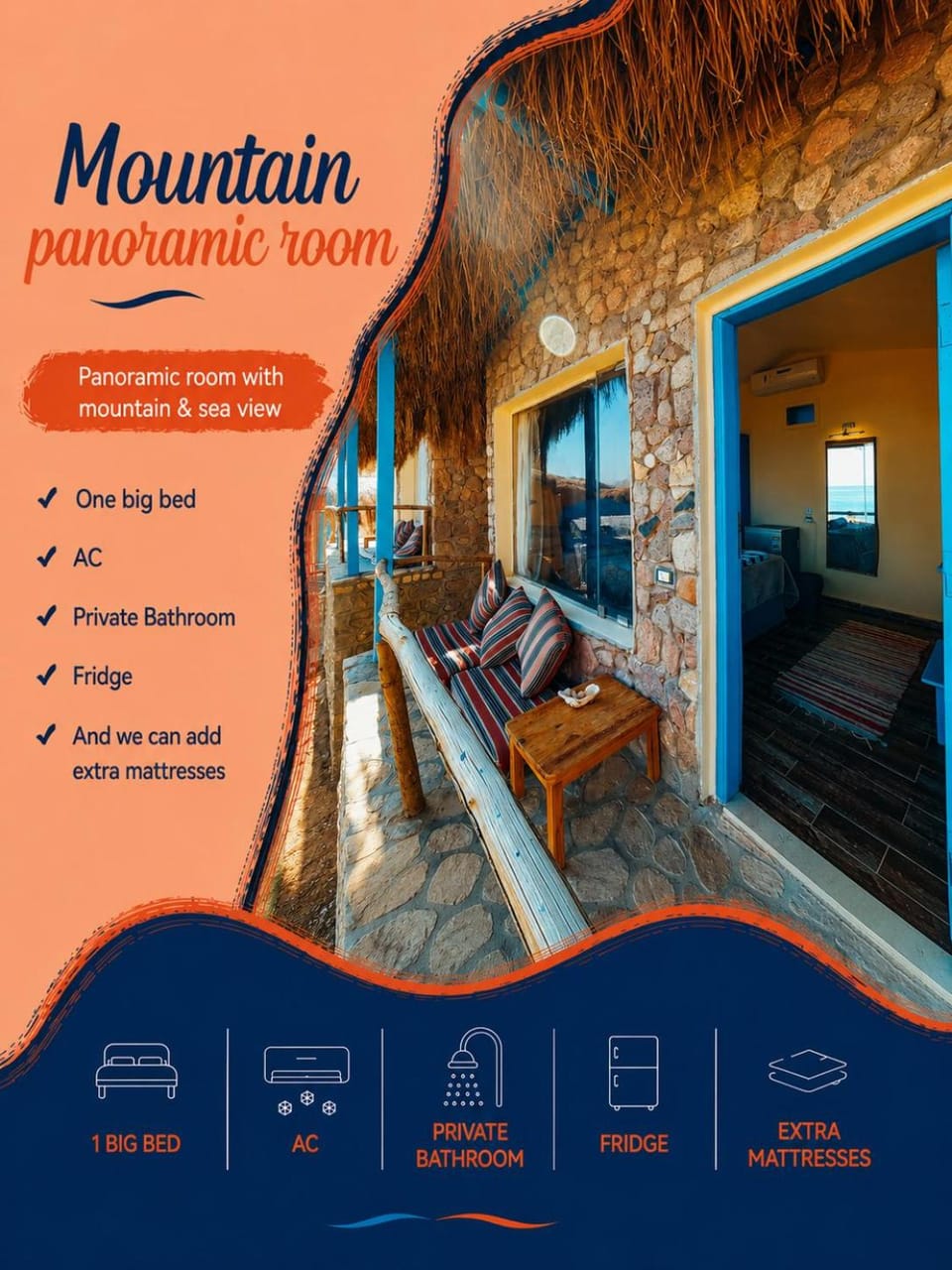Natural landscape, Mountain view, sunbed