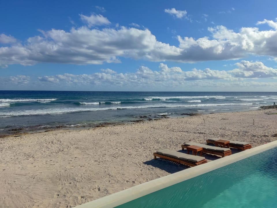 Nearby landmark, Beach, Swimming pool, sunbed