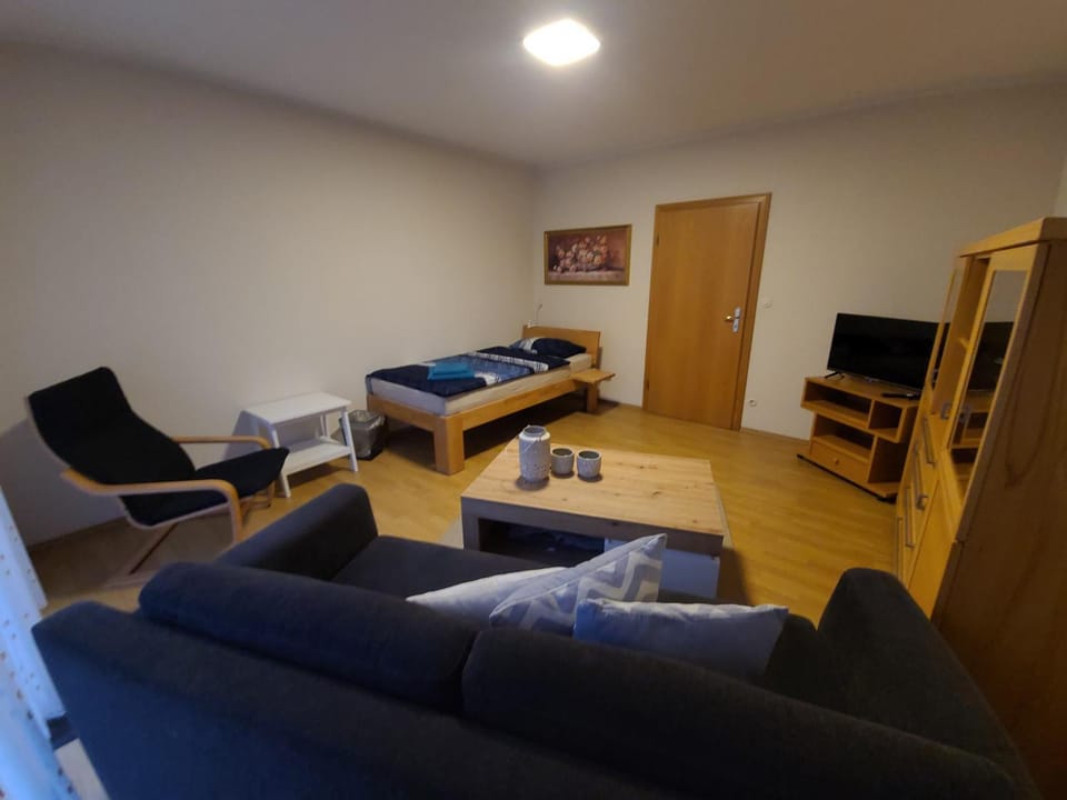Communal lounge/ TV room, Bed, TV and multimedia, Living room, Photo of the whole room, Seating area, Evening entertainment, Bedroom
