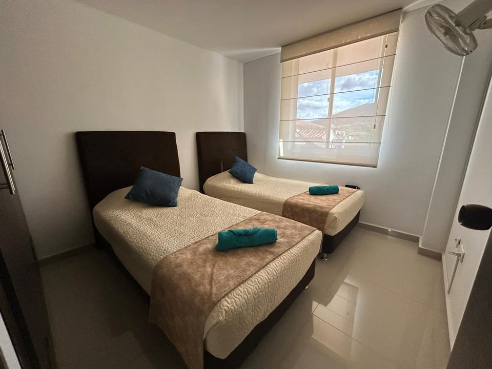 Bed, Bedroom, towels, air conditioner