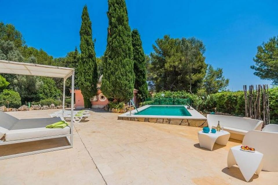 Patio, Spring, Day, Natural landscape, Garden, Pool view, Swimming pool, sunbed