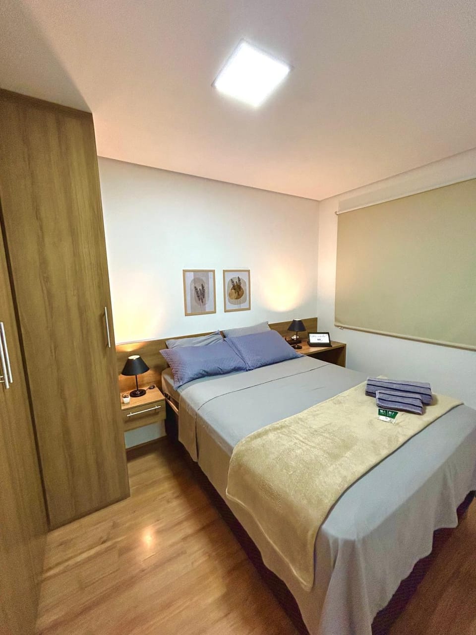 Bed, Photo of the whole room, Bedroom, towels, wardrobe