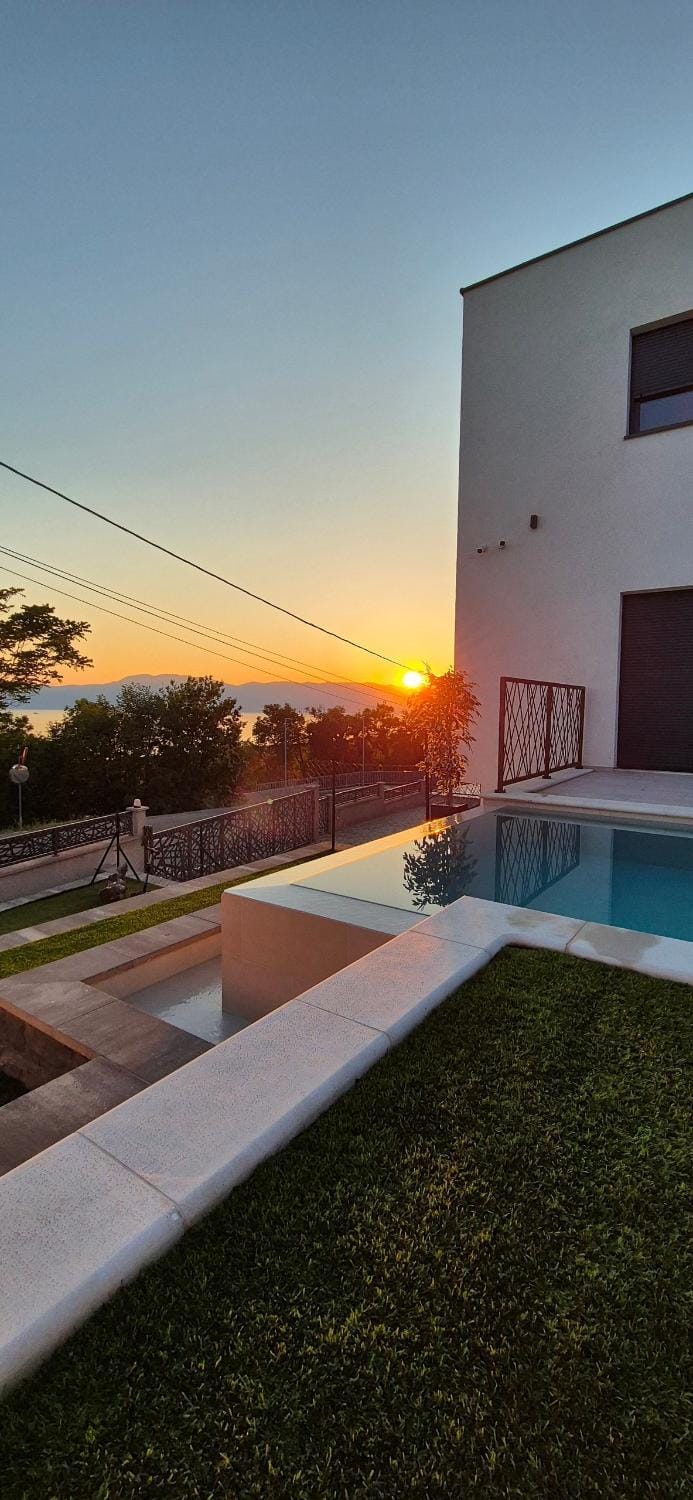 Pool view, Swimming pool, Sunset