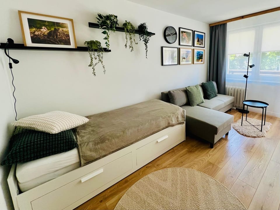 Bed, Seating area, Bedroom