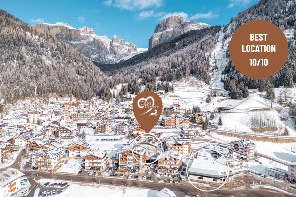 Nearby landmark, Day, Neighbourhood, Natural landscape, Bird's eye view, Winter, Text overlay, City view, Mountain view, Street view