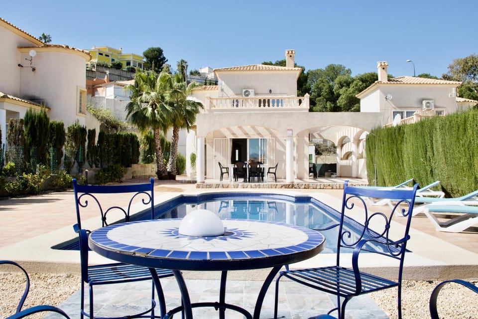 Property building, Living room, Swimming pool