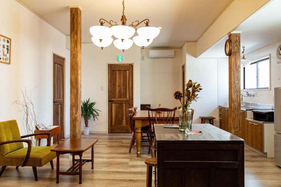 Kitchen or kitchenette, Living room, Dining area