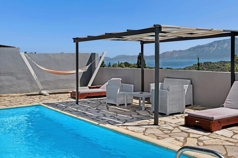 Property building, Living room, Swimming pool