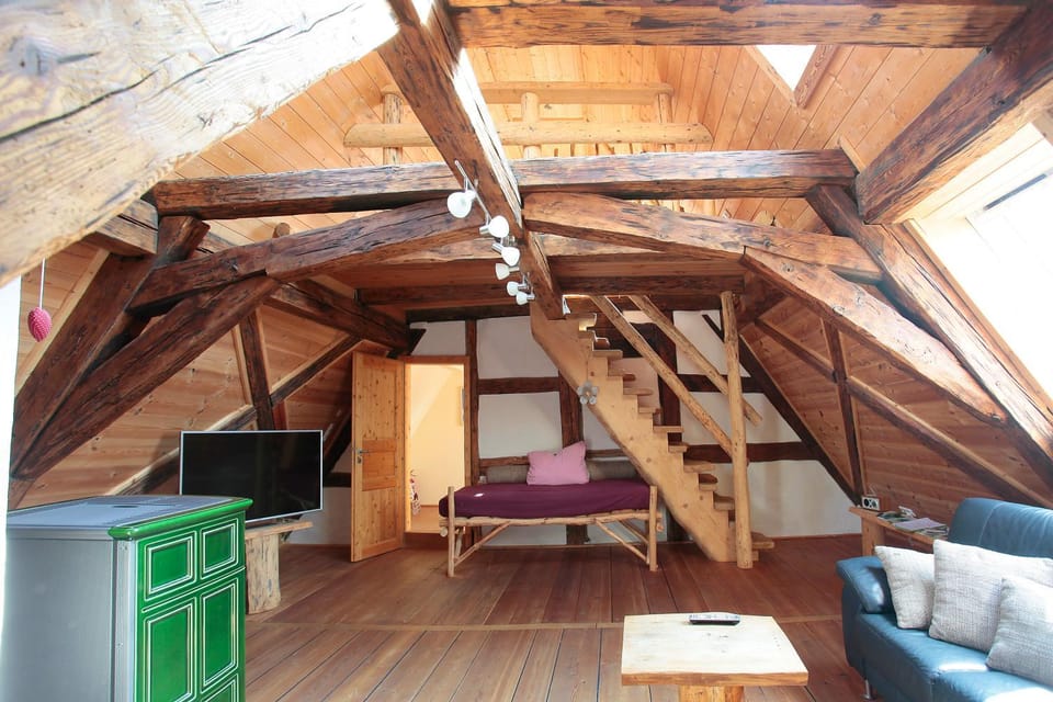 Bed, TV and multimedia, Living room, Photo of the whole room, Seating area, oven