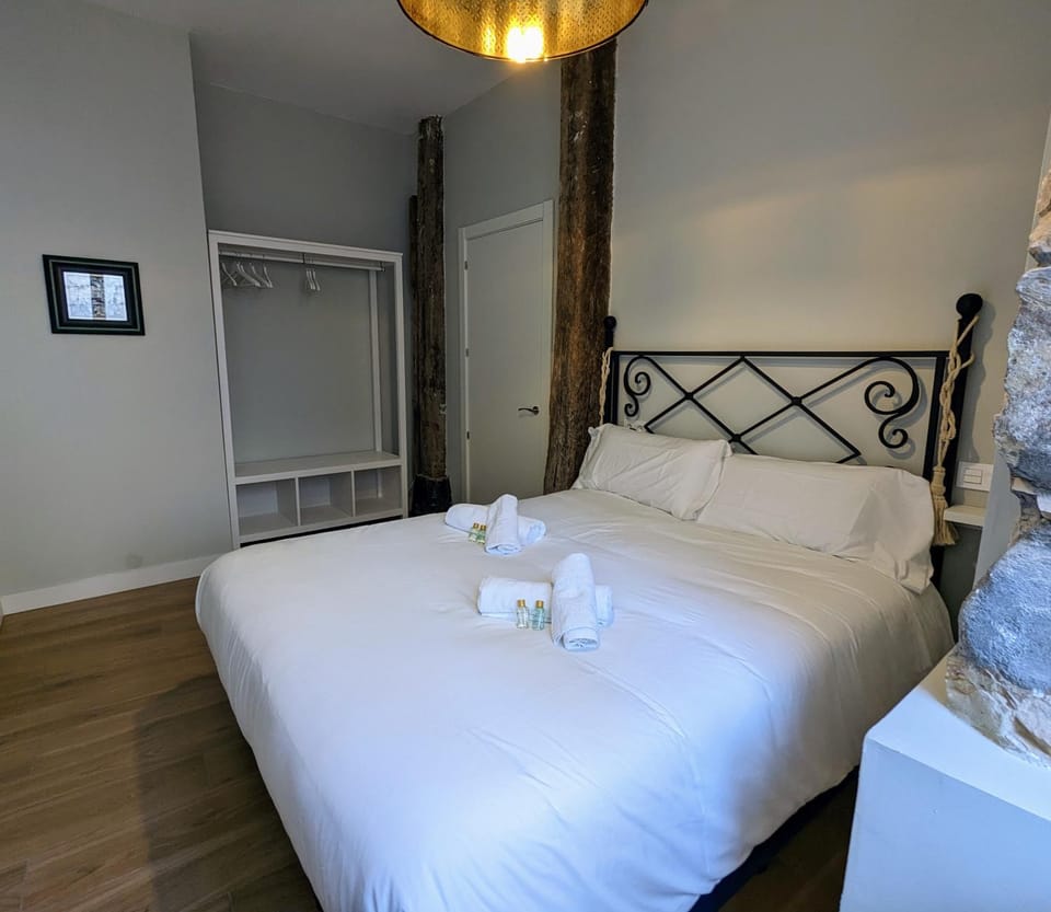 Bed, Photo of the whole room, Bedroom, towels, wardrobe