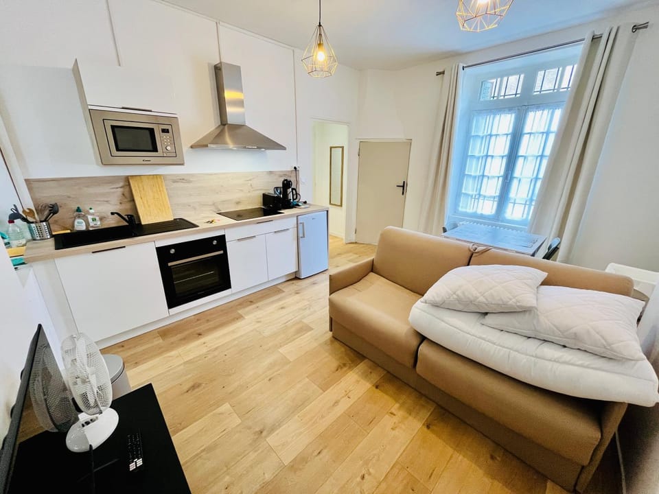 Kitchen or kitchenette, Living room, Seating area, Dining area, minibar, pet friendly, stove, toaster