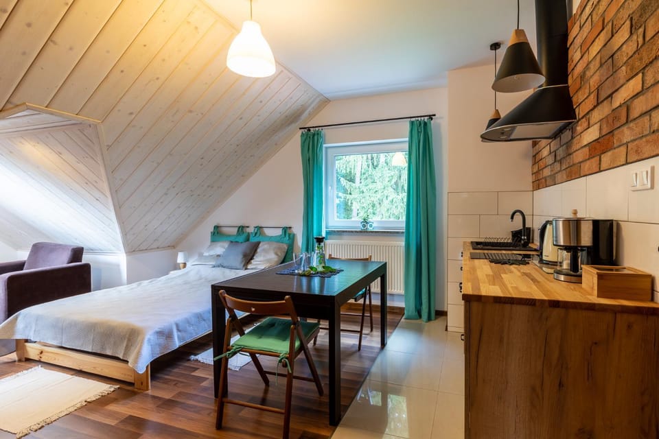 Bed, Coffee/tea facilities, Kitchen or kitchenette, Photo of the whole room, Seating area, Bedroom